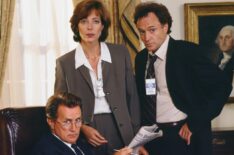 The West Wing - Martin Sheen as President Jed Bartlet, Allison Janney as C.J. Cregg, Bradley Whitford as Josh Lyman