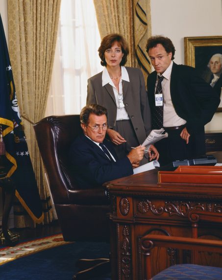 The West Wing - Martin Sheen as President Jed Bartlet, Allison Janney as C.J. Cregg, Bradley Whitford as Josh Lyman