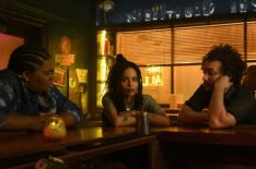 High Fidelity - Fun Rob - Mac. Cherise (Da'Vine Joy Randolph), Robyn (Zoë Kravitz), and Simon (David H. Holmes)