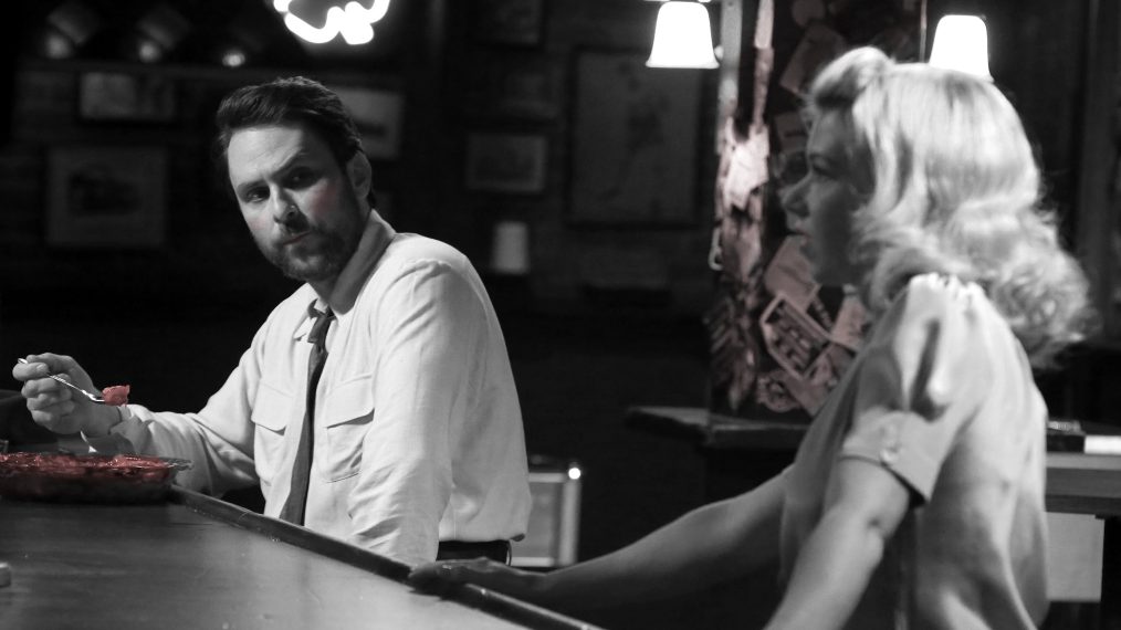 Charlie Day as Charlie, Mary Elizabeth Ellis as The Waitress in It's Always Sunny in Philadelphia - 'The Janitor Always Mops Twice' - Season 14, Episode 6