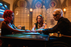 Vanessa Morgan as Toni, Madelaine Petsch as Cheryl and Barbara Wallace as Nana Rose in Riverdale - 'Chapter Sixty-One: Halloween'