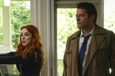 Supernatural - 'Raising Hell' - Ruth Connell as Rowena and Misha Collins as Castiel