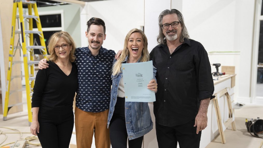 Lizzie McGuire cast - Hallie Todd, Jake Thomas, Hilary Duff, Robert Carradine