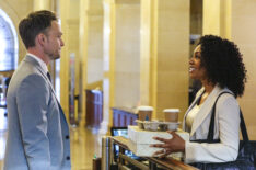 Wilson Bethel as ADA Mark Callan and Simone Missick as Lola Carmichael in the pilot of 'All Rise'