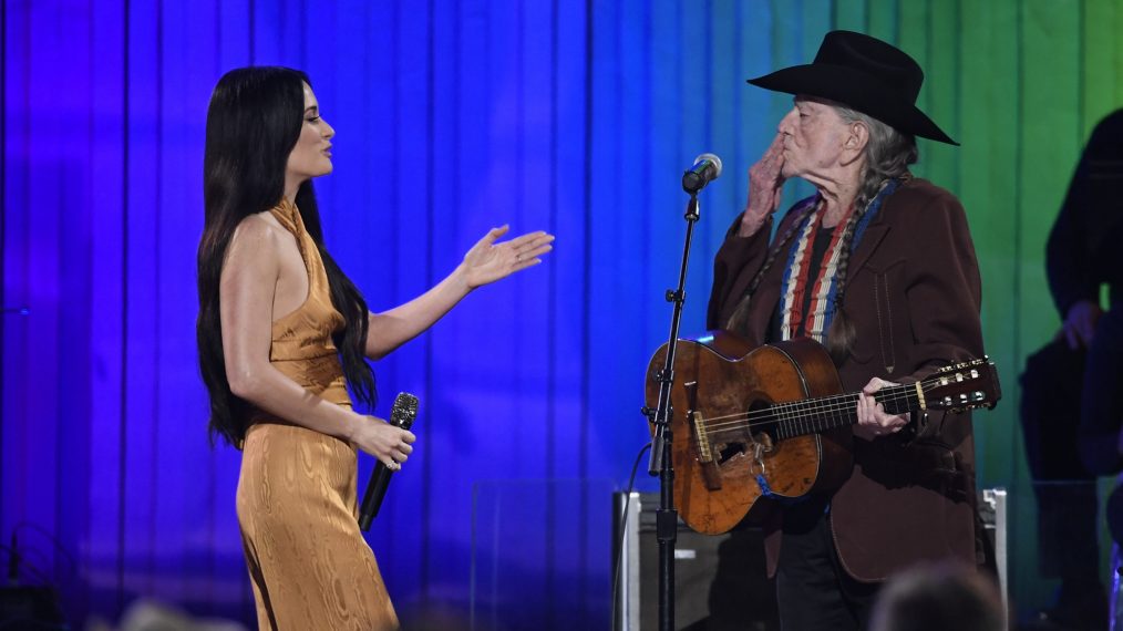 Kacey Musgraves and Willie Nelson at the the 53rd annual CMA Awards