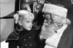 Susan Olsen as Cindy and Hal Smith as Santa Claus in The Brady Bunch