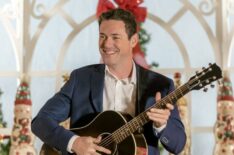 Brendan Hines playing guitar in Our Christmas Love Song