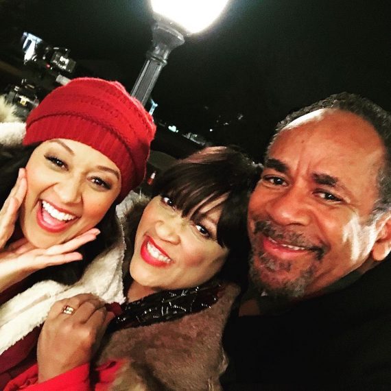 The cast of Lifetime's 'My Christmas Inn' and The WB's 'Sister, Sister' - Tia Mowry-Hardict, Jackée Harry, Tim Reid