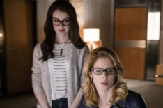 Arrow - Kacey Rohl as Alena Whitlock and Emily Bett Rickards as Felicity Smoak