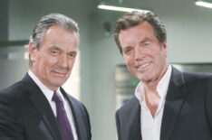 Eric Braeden and Peter Bergman on the set of 'The Young and the Restless'