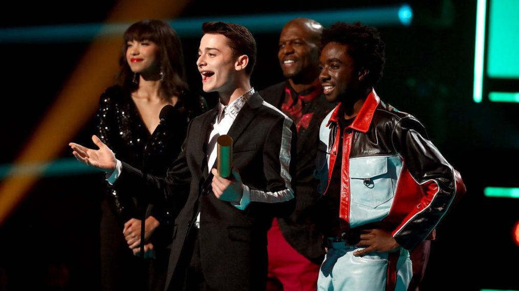 Noah Schnapp and Caleb McLaughlin during the 2019 E! People's Choice Awards