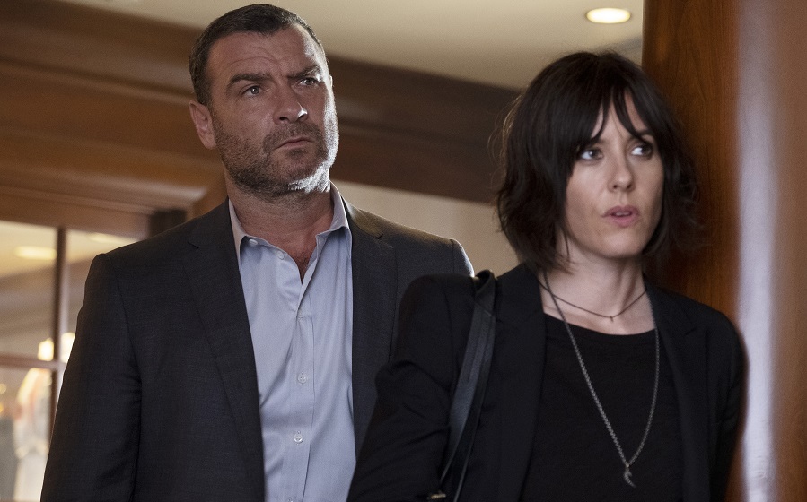 Liev Schreiber as Ray Donovan and Katherine Moenning as Lena in Ray Donovan - 'Faith. Hope. Love. Luck.'