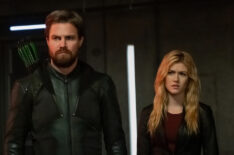 Crisis on Infinite Earths: Part One - Stephen Amell as Oliver Queen/Green Arrow and Katherine McNamara as Mia