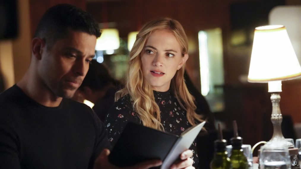 Wilmer Valderrama as NCIS Special Agent Nicholas Torres, Emily Wickersham as NCIS Special Agent Eleanor Bishop in NCIS - ' No Vacancy