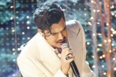 Adam Lambert performing at 'A Home for the Holidays With Idina Menzel'