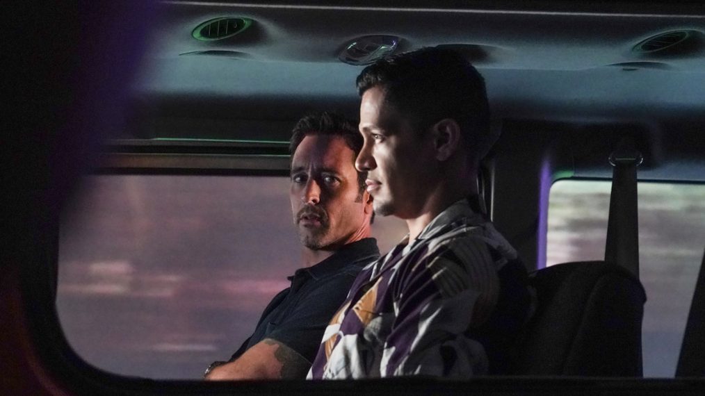 Alex O'Loughlin as Steve McGarrett, and Jay Hernandez as Thomas Magnum in Hawaii Five-0