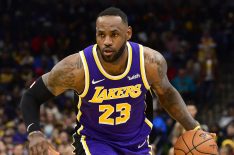 LeBron James of the Los Angeles Lakers handles the ball against the Memphis Grizzlies at FedExForum on November 23, 2019 in Memphis, Tennessee