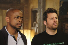Dule Hill as Burton ‘Gus’ Guster, James Roday as Shawn Spencer in Psych: The Movie