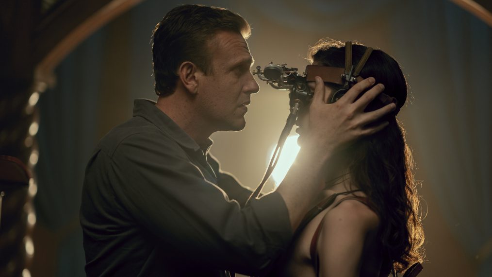 Jason Segel as Peter, Eve Lindley as Simone - Dispatches from Elsewhere