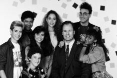 Saved by the Bell - Mario Lopez as A.C. Slater, Elizabeth Berkley as Jessie Spano, Ed Alonzo as Max, Mark-Paul Gosselaar as Zachary 'Zack' Morris, Tiffani Thiessen as Kelly Kapowski, Dennis Haskins as Mr. Richard Belding, Lark Voorhies as Lisa Turtle, and Dustin Diamond as Screech Powers