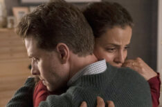 Josh Dallas as Ben Stone, Athena Karkanis as Grace Stone in Manifest - Season 2, Episode 1 - 'Fasten Your Seatbelts'