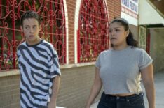 Ethan Cutkosky as Carl Gallagher and Chelsea Rendon as Anne in Shameless