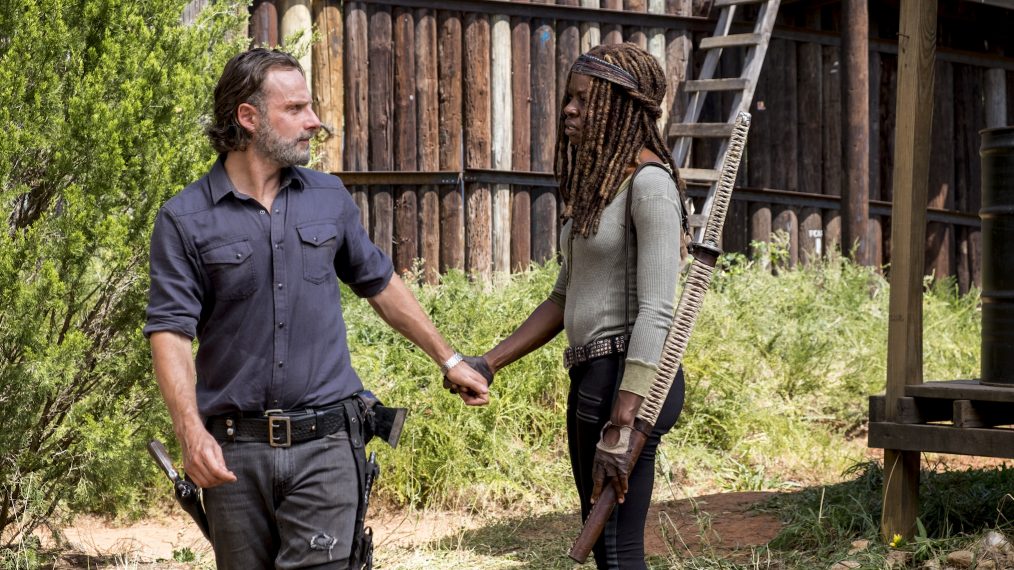 The Walking Dead - Andrew Lincoln as Rick Grimes, Danai Gurira as Michonne - The Walking Dead - Season 8, Episode 12