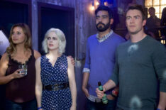 Aly Michalka as Peyton, Rose McIver as Liv, Rahul Kohli as Ravi, and Robert Buckley as Major in iZombie - 'Brainless in Seattle, Part 2'