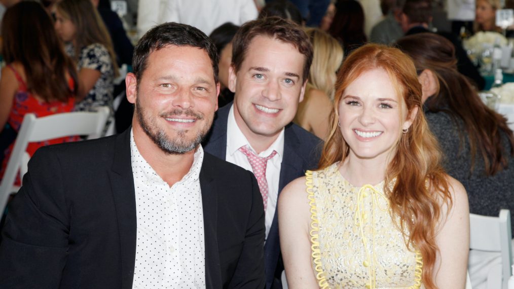 Grey's Anatomy cast members Justin Chambers, T.R. Knight, and Sarah Drew