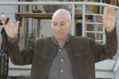 Patrick Stewart as Picard, Michelle Hurd as Raffi in Star Trek: Picard