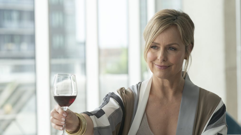 Melora Hardin raising a glass of wine in The Bold Type