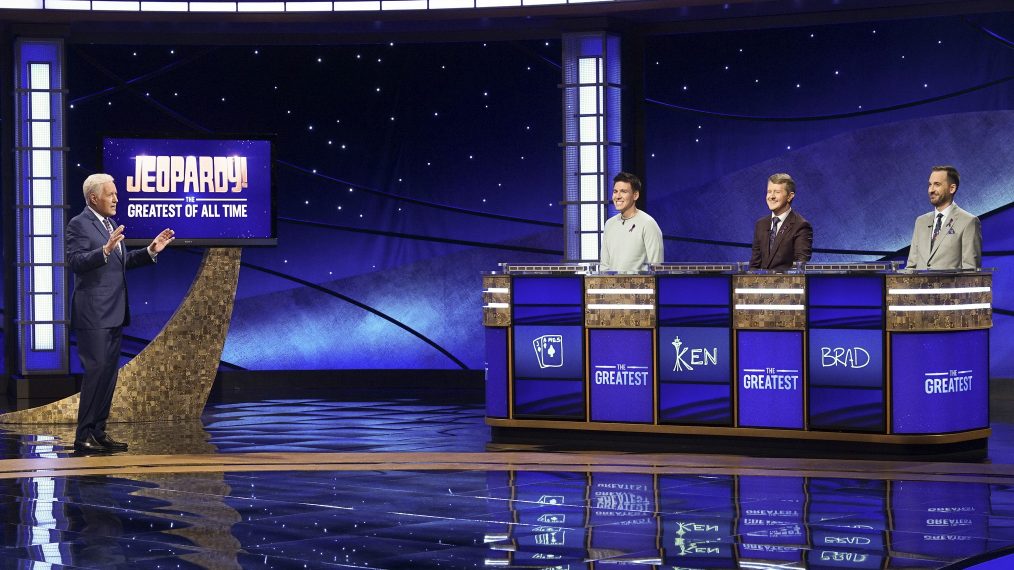 ALEX TREBEK, JAMES HOLZHAUER, KEN JENNINGS, BRAD RUTTER