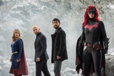 Crisis on Infinite Earths: Part Four - Melissa Benoist as Kara/Supergirl, Jon Cryer as Lex Luthor, Osric Chau as Ryan Choi and Ruby Rose as Kate Kane/Batwoman