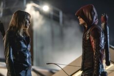 Willa Holland as Thea Queen and Colton Haynes as Roy Harper in Arrow - 'Fadeout'