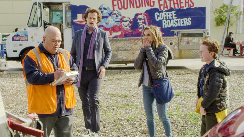 Matthew Gray Gubler as Dr. Spencer Reid and Rachael Leigh Cook as Maxine in Criminal Minds