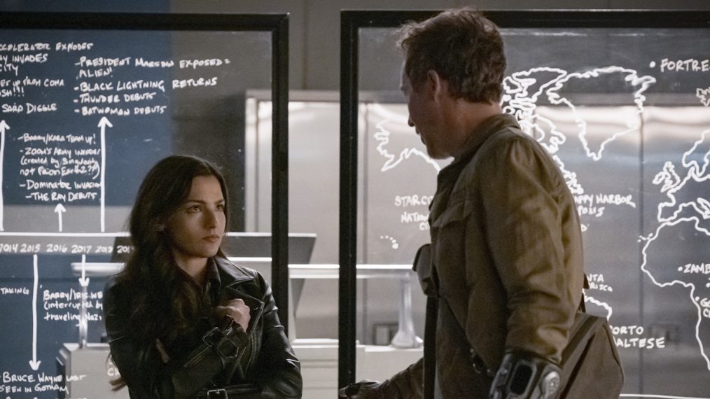 Kayla Compton as Allegra and Tom Cavanagh as Nash Wells in The Flash - Marathon