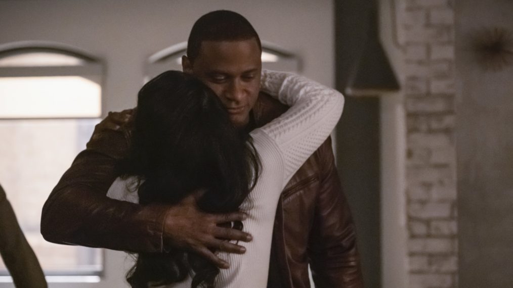 Candice Patton as Iris West-Allen and David Ramsey as John Diggle/Spartan in The Flash - 'Marathon'