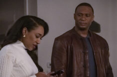 Candice Patton as Iris West-Allen and David Ramsey as John Diggle/Spartan in The Flash - 'Marathon'