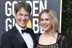 Stephen Moyer and Anna Paquin attend the 77th Annual Golden Globe Awards