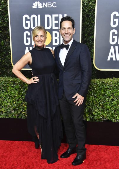 Julie Yaeger and Paul Rudd attend the 77th Annual Golden Globe Awards