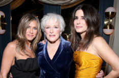 Jennifer Aniston, Glenn Close, and Sandra Bullock attend the Netflix 2020 Golden Globes After Party