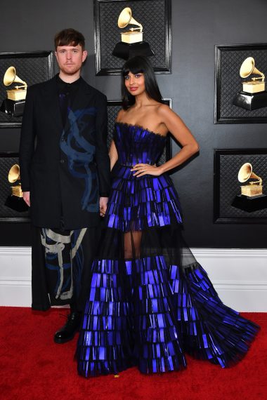 James Blake and Jameela Jamil attend the 62nd Annual Grammy Awards