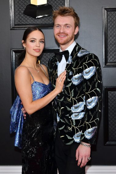 Claudia Sulewski and Finneas O'Connell attend the 62nd Annual Grammy Awards