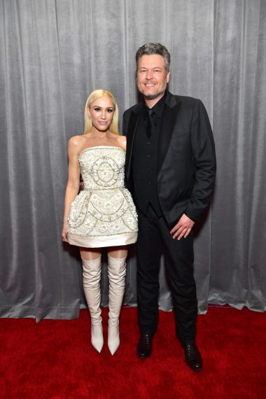 Gwen Stefani and Blake Shelton attend the 62nd Annual Grammy Awards