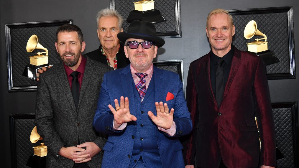 Elvis Costello and the Imposters attend the 62nd Annual Grammy Awards