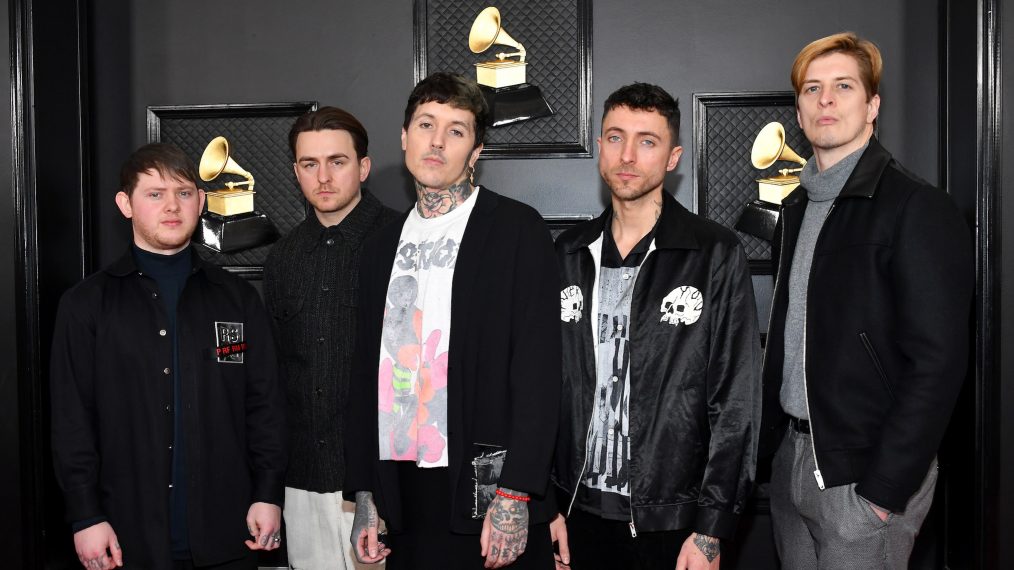 Lee Malia, Mat Nicholls, Oliver Sykes, Jordan Fish, and Matt Kean of Bring Me the Horizon - 62nd Annual Grammy Awards - Arrivals