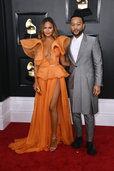 Chrissy Teigen and John Legend attend the 62nd Annual Grammy Awards