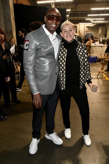 Dave Chappelle and Ellen DeGeneres attend the 62nd Annual Grammy Awards