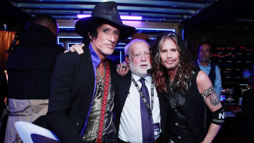 Joe Perry, Kenneth Ehrlich, and Steven Tyler attend the 62nd Annual Grammy Awards