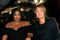 Lizzo and Keith Urban are seen backstage at the Grammy Charities Signings during the 62nd Annual GRAMMY Awards